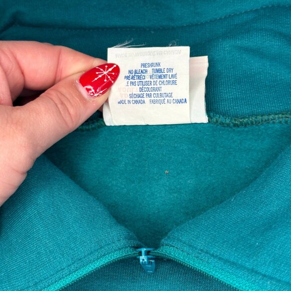 Vintage Banff Canada Sweatshirt Embroidered Ruched Mock Neck Super Shirt Large - Picture 6 of 12